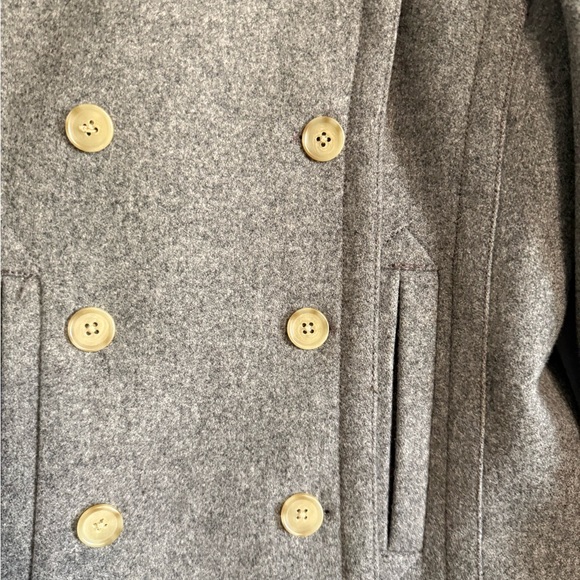 J. Crew Vintage 100% Wool Peacoat Grey Double Breasted Jacket Sz XS Style 85693 - Picture 7 of 16